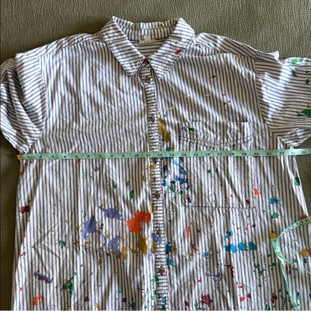 Anthropologie Pilcro Paint Splatter Long-Sleeve Shirt Dress Size Large - Picture 8 of 9